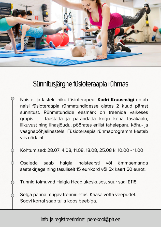 Sünnitusjärgne füsio rühmas tutvustus